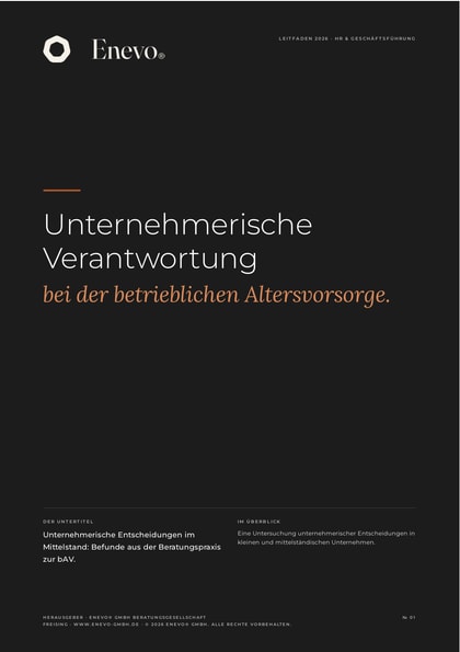 Titelseite des Leitfadens Unternehmerische Verantwortung bei der betrieblichen Altersvorsorge 2026.